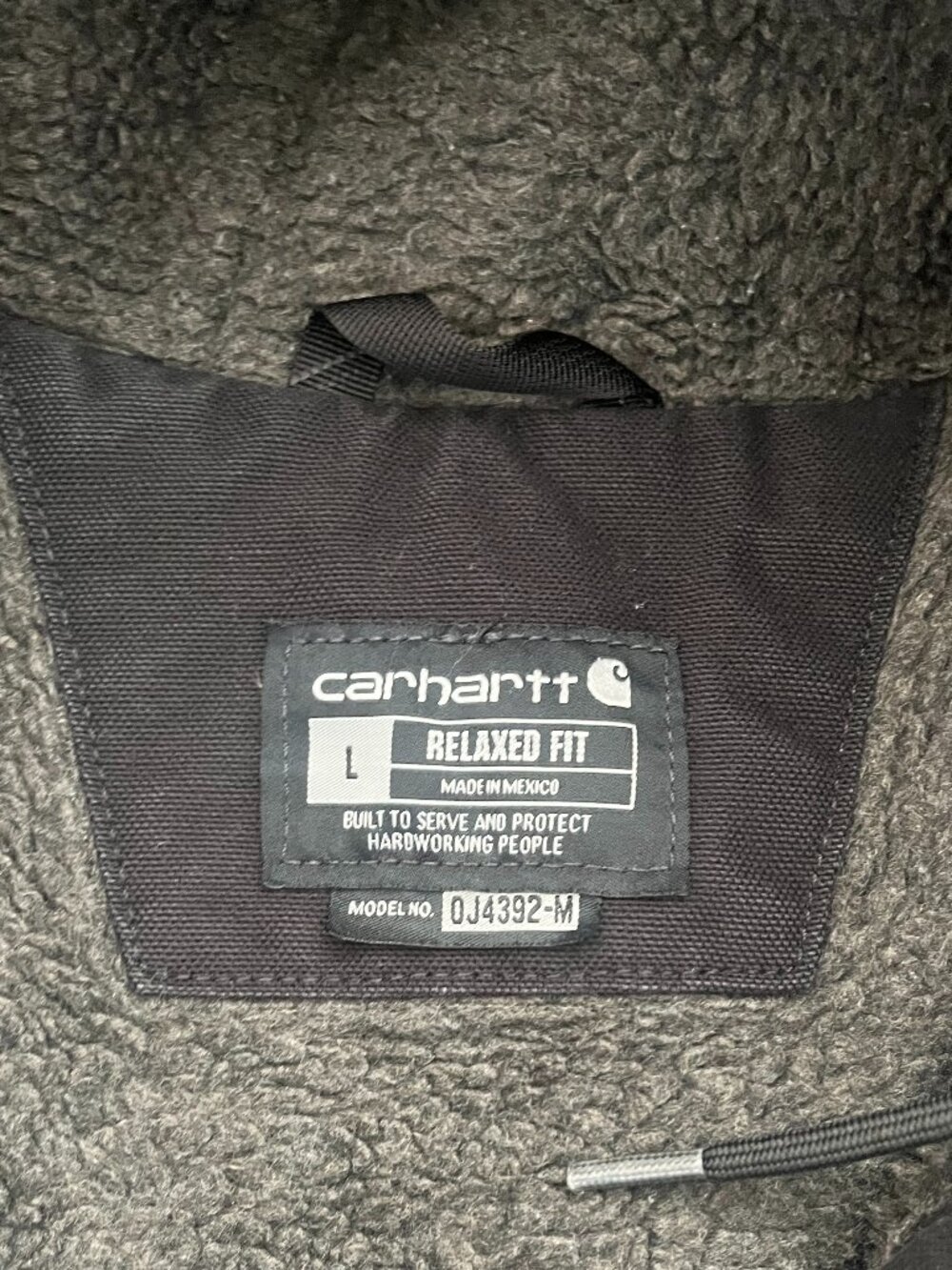 Carhartt Men's L Washed Duck Jacket Sherpa lined model 0J4392-M - Picture 6 of 10